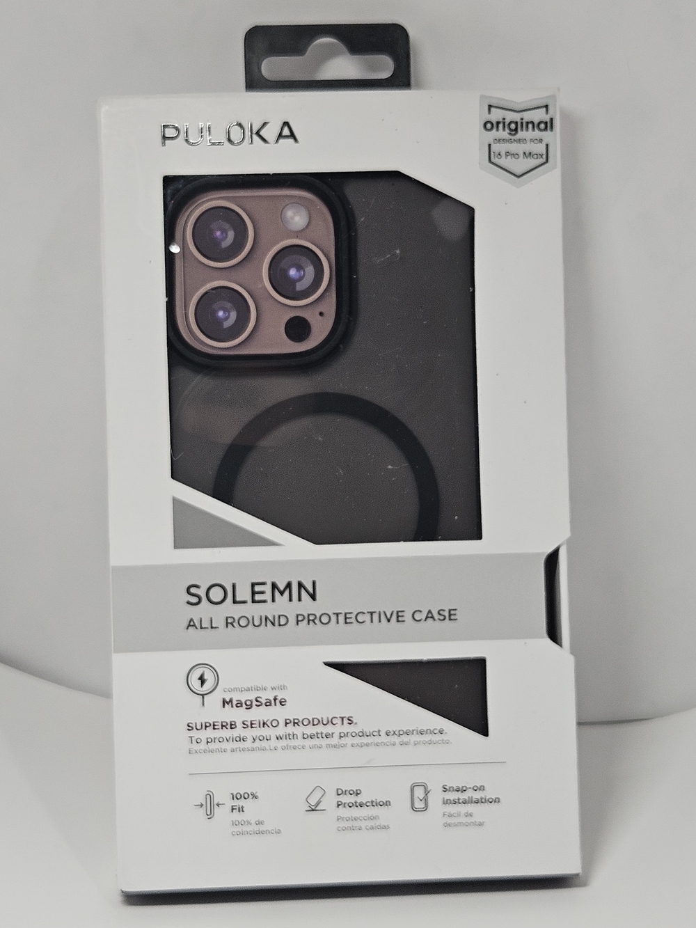 Puloka Solemn Case for iPhone 16 Pro Max - MagSafe Compatible, Black New in Box